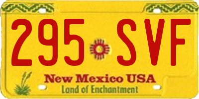 NM license plate 295SVF