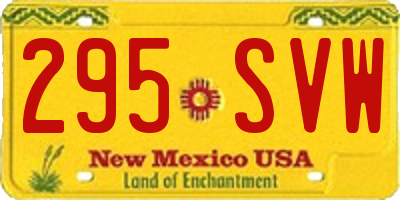 NM license plate 295SVW