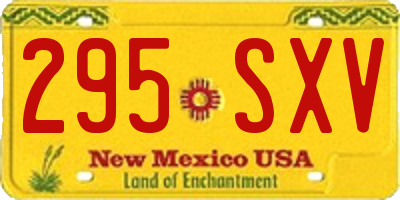 NM license plate 295SXV
