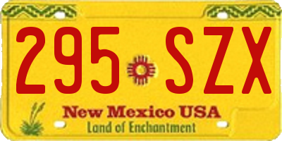 NM license plate 295SZX