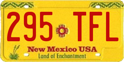 NM license plate 295TFL