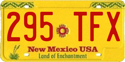 NM license plate 295TFX