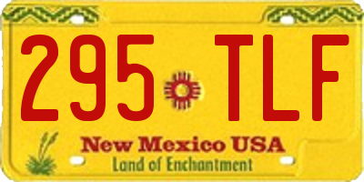 NM license plate 295TLF