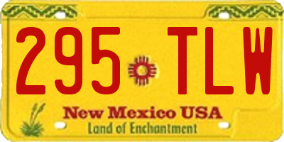 NM license plate 295TLW