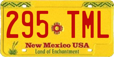 NM license plate 295TML