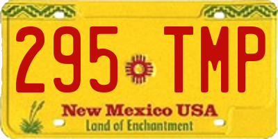 NM license plate 295TMP