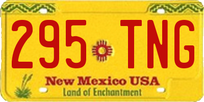 NM license plate 295TNG