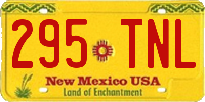 NM license plate 295TNL