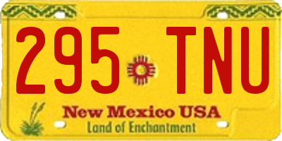 NM license plate 295TNU