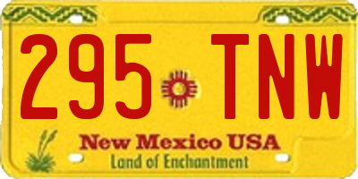 NM license plate 295TNW