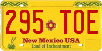NM license plate 295TOE