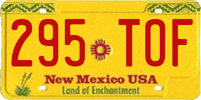NM license plate 295TOF
