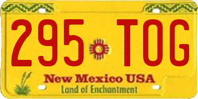 NM license plate 295TOG