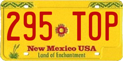 NM license plate 295TOP