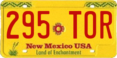 NM license plate 295TOR
