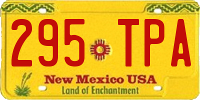 NM license plate 295TPA