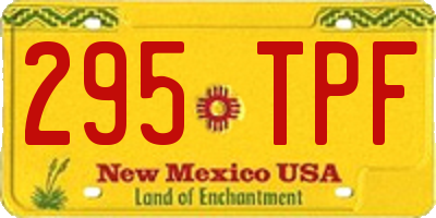 NM license plate 295TPF