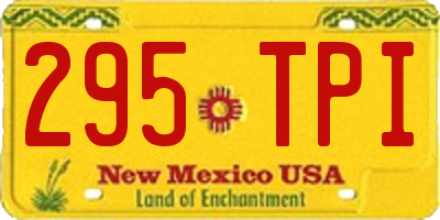 NM license plate 295TPI