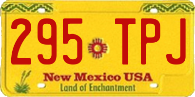NM license plate 295TPJ