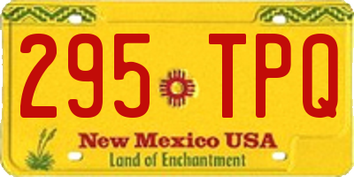 NM license plate 295TPQ