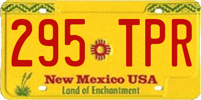NM license plate 295TPR