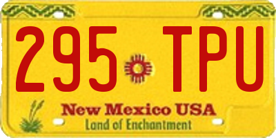 NM license plate 295TPU