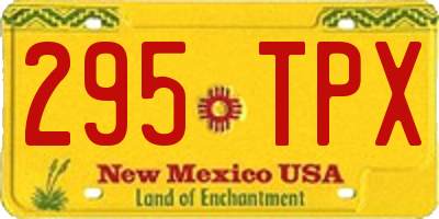 NM license plate 295TPX