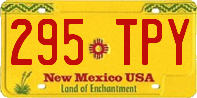 NM license plate 295TPY