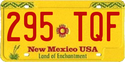 NM license plate 295TQF