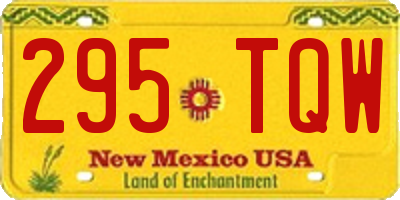 NM license plate 295TQW