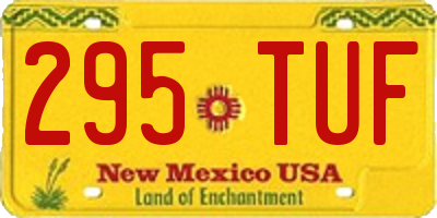 NM license plate 295TUF