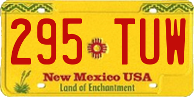 NM license plate 295TUW