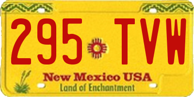 NM license plate 295TVW