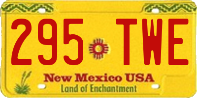 NM license plate 295TWE