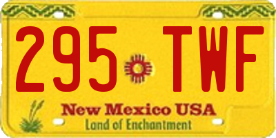 NM license plate 295TWF