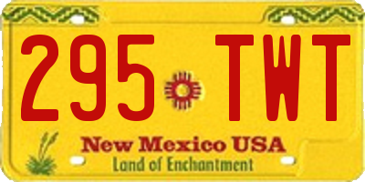 NM license plate 295TWT