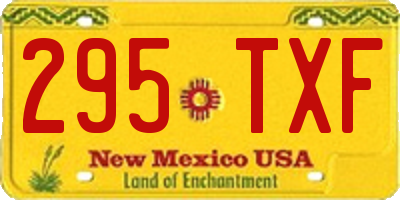 NM license plate 295TXF