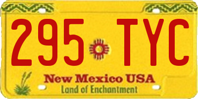 NM license plate 295TYC