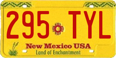NM license plate 295TYL