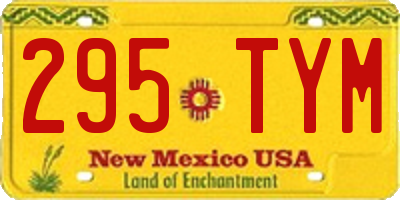 NM license plate 295TYM