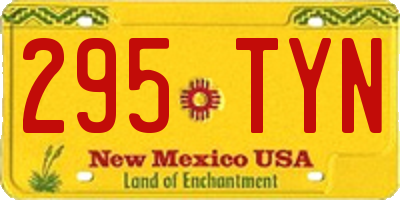 NM license plate 295TYN