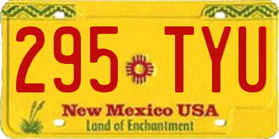 NM license plate 295TYU