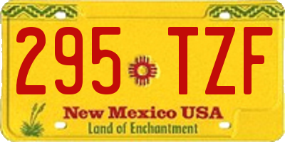 NM license plate 295TZF