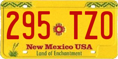 NM license plate 295TZO