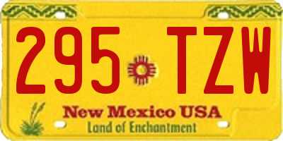 NM license plate 295TZW