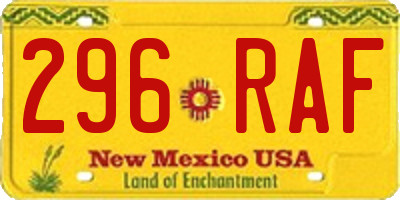 NM license plate 296RAF