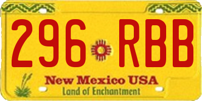 NM license plate 296RBB