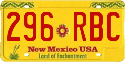 NM license plate 296RBC