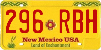 NM license plate 296RBH