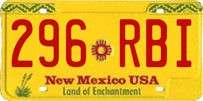 NM license plate 296RBI